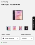 Samsung Galaxy Z FOLD 8 ULTRA – 256GB with trade-in of an eligible phone – £1296 (£600 trade-in bonus)