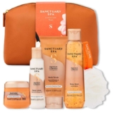 Sanctuary Spa Signature Treats Gift Set for Women – Vegan Body Wash, Body Scrub, Body Lotion, Body Butter