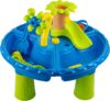 Sand and Water Table for Toddlers, Double Compartment Sensory Play Table Portable Outdoor Water Play Set with Water Wheel, Boat & Moulds for Kids 18 Months (21)
