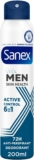 Sanex Men Active Control Antiperspirant Deodorant Spray 200ml, 72 hour sweat protection, anti-odour, long-lasting dryness, freshness, gentle on skin, antibacterial, anti-irritation, 0% alcohol