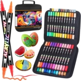Sanyetral 48 Colors Acrylic Paint Pens,Dual Tip Markers for Egg,Ceramic