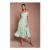 Satin Lace Pleated Midi Dress