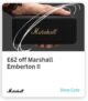 Save £62 on the Marshall Emberton II with code via Very Me Rewards App