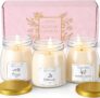 Scented Candles Gift Set, Soy Wax Candles of Lavender & Jasmine, Orange, Сеdarwood, 3 x 4.2oz 90 Hours Burn Time, Perfect Candles Gifts for Women, Birthdays, Christmas, Mothers Day, Valentines Day
