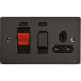 Schneider Electric Ultimate Flat Plate – Switched Cooker Control Unit (Black Nickle) – GU4201BBN
