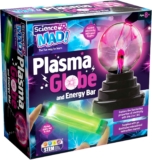 Science Mad 2 in 1 Plasma Globe – Kids Fun Tesla Light Energy Bar Toy, 8 Touch Sensitive Lightning Electricity Nebula Sphere Neon Glow Rod for Physics STEM Bedroom Decor Cool Birthday Tech Gifts