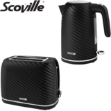 Scoville 1.7L 3000W Fast Boil Black Kettle / Scoville Black 2-Slice Toaster – Price Each – Free C&C