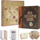 Scrapbook Kit, 10×10 Inch DIY Photo Album, 20 Sheets 40 Pages, Kraft Paper Scrapbooking Supplies, Hardcover, Creative Gift for Anniversary Travel Valentine
