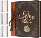 Scrapbook Kit, 23x18cm DIY Photo Album Supplies Hardcover Kraft Paper with 20 Sheets 40 Khaki Pages, Creative Craft Gift for Anniversary, Travel, Valentines Gift for Couples