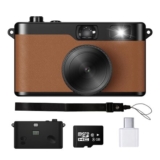 Screen-Free Digital Camera, 16MP, Point-and-Shoot, 8GB SD Card, Brown