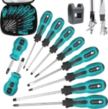Screwdriver Set 11pcs Flat & Phillips Magnetic with Storage Bag, 5 Length 5 flat & 5 Phillips – Sold by WAIZHIUA-UK / FBA