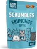 Scrumbles Cat Treats Krunchies Dental All Lifestages 60g Bag Active CHMP Ingredient Hypoallergenic No Added Sugar Gluten Free Low Calories