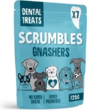 Scrumbles Dog Treats Hypoallergenic All Lifestages Dental 125g Bag Gut Friendly Prebiotics No Added Sugar Active Ingredient Grain Free Reduce Tartar Build Up By Up To 80%