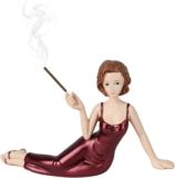 Sculptural Aromatherapy Statue Incense, Handcrafted Resin Aroma Statue Elegant Lady Incense Holder for Yoga Room Living Room Bedroom Home Decoration Women Statue Incense Stick Holder (Purple)