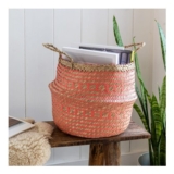 Seagrass Belly Basket – Coral