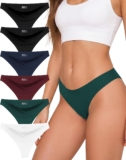 Seamless Thongs for Women,Low Rise No Show Tanga Underwear 6PCS S-XL