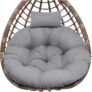 Seat Cushion for Hanging Chair, Waterproof Hanging Chair Cushion, Outdoor Egg Hanging Chair Cushion, Comfortable Swing Cushion with Removable Headrest & Ties, Home Garden