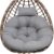 Seat Cushion for Hanging Chair, Waterproof Hanging Chair Cushion, Outdoor Egg Hanging Chair Cushion, Hammock Swing Cushion with Removable Headrest & Ties, Home Garden