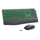 Seenda COE500 Pro Bluetooth Backlit Keyboard and Mouse Multi-Device, Black