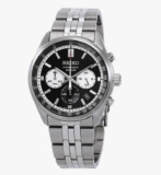 Seiko Chronograph Stainless Steel Black Dial Quartz SSB429P1 100M Mens Watch