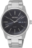 Seiko Solar Mens Quartz Watch Stainless Steel with Stainless Steel Strap, 100m with Sapphire crystal