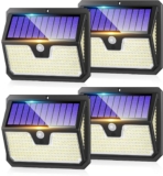 Seklin Outdoor Solar Lights, 238 LED Solar Security Lights and 3 Modes Motion Sensor 270 Wide Angle Solar Powered Lights IP65 Waterproof Solar Wall Light for Front Door Yard Garage Garden
