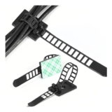 Self-Adhesive Nylon Cable Ties, Adjustable, Reusable, 50-Pack