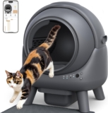 Self Cleaning Cat Litter Tray, FEELNEEDY Odor Control Cat Litter Box, APP Real-Time Monitor, 65L Automatic LitterBox for Multi-cats, Safety Sensors, with 1 Roll Trash Bag