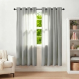 Semi Transparent Sheer Curtains, 2 Panels Net Curtain for Windows, Eyelet Curtain for Living Room Soft Comfortable Suitable for Kitchen, Living Room, Study, Grey 46 X 54 Inches