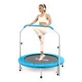 SereneLife Foldable Trampoline 91 Cm Sky Blue Mini Fitness Rebounder