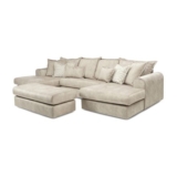 Serenis Express Bundle – Large Chaise Sofa and Footstool
