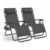 Set of 2 Heavy Duty Zero Gravity Chairs Garden Recliners
