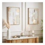 Set of 2 Minimal Luxe Abstract Framed Canvases