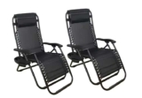 Set of 2 Padded Zero Gravity Recliner Chairs with Cup Holders – Sold and sent by Saanvi(portchester)LTD