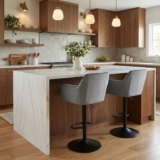 Set of 2 Swivel Velvet Bar Stools Modern Counter Chairs with Adjustable Height – free delivery with code Sold & Delivered by Hirix