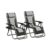 Set of 2 Zero Gravity Padded Outdoor Garden Chairs & Cup Holders – Free P&P