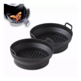 Set of 2 round Foldable Silicone Trays