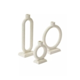Set of 3 Cement Look Candle Holders
