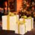Set of 3 Christmas Light Up Present Boxes, Christmas Parcels Lights, Xmas Light Under Tree Luminous Decor with Bow for Party, Home, Tree Decoration Xmas Holiday Fairy Lights Decor, White