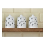 Set of 3 Hearts Storage Jars – Grey