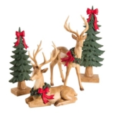 Set of 4 Traditional Reindeer Scene Figures