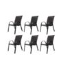 Set of 6 Outdoor Garden Patio Textilene Furniture Chairs in Black
