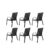 Set of 6 Outdoor Garden Patio Textilene Furniture Chairs in Black
