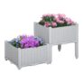 Set of Two Rattan-Effect Planters – Grey