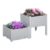 Set of Two Rattan-Effect Planters – Grey