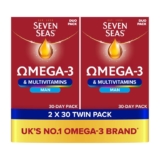 Seven Seas Omega-3 & Multivitamins Man, with B Vitamins and Magnesium, 60 Multivitamins Tablets, (2X 30 Days Twin Pack) – Prime Deal