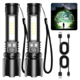 Shadowhawk 2 Pack LED Torch Rechargeable, Super Bright 2200LM Flashlight with COB Light,Built-in Battery. Sold By HKYueqihangLTD FBA