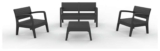Shaf Valencia 4 Seater Plastic Garden Sofa Set – Dark Grey