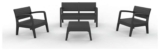 Shaf Valencia 4 Seater Plastic Garden Sofa Set – Dark Grey