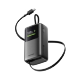 Sharge 45W Retractable Power Bank, 10000mAh Portable Charger with Built-in USB-C Cable, USB-A 22.5W, w/Code Sold By Khermit Tech Ltd, FBA